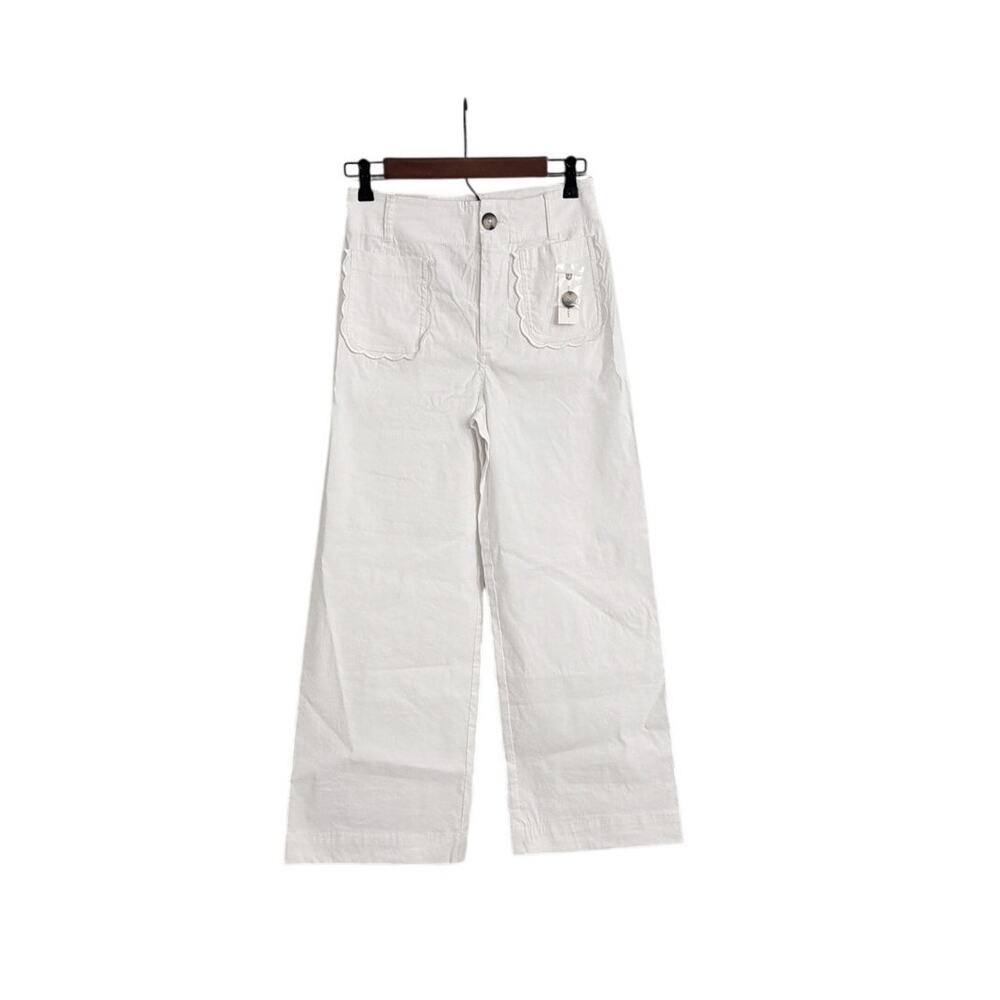 NWT Maeve Anthropologie Colette High-Rise Wide-Leg White Jeans Size 26 - Picture 2 of 6